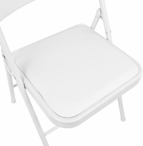 Стул складной BRABIX "Golf Plus CF-003 КОМФОРТ", белый каркас, кожзам белый, 532888