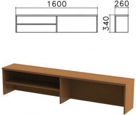 Надстройка для стола письменного &quot;Монолит&quot;, 1600х260х340 мм, 1 полка, цвет орех гварнери, НМ39.3