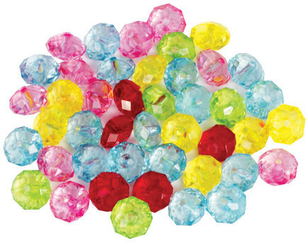 Бусины для творчества "Хрусталики", 10 мм, 15 грамм, 5 цветов, ОСТРОВ СОКРОВИЩ, 661233