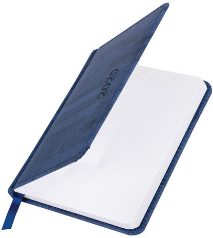 Еженедельник датированный 2025 МАЛЫЙ ФОРМАТ 95х155 мм А6, BRAUBERG "Wood", под кожу, синий, 115985