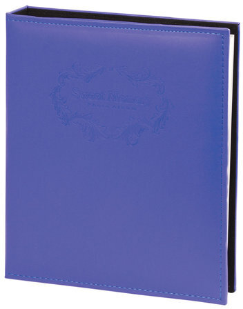 Фотоальбом BRAUBERG 20 магнитных листов, 23х28 см, под гладкую кожу, на кольцах, синий, 391124