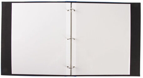 Фотоальбом BRAUBERG 20 магнитных листов, 23х28 см, под гладкую кожу, на кольцах, синий, 391124