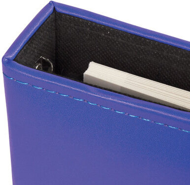 Фотоальбом BRAUBERG 20 магнитных листов, 23х28 см, под гладкую кожу, на кольцах, синий, 391124