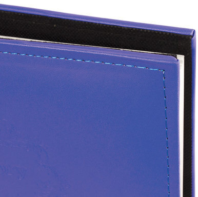 Фотоальбом BRAUBERG 20 магнитных листов, 23х28 см, под гладкую кожу, на кольцах, синий, 391124