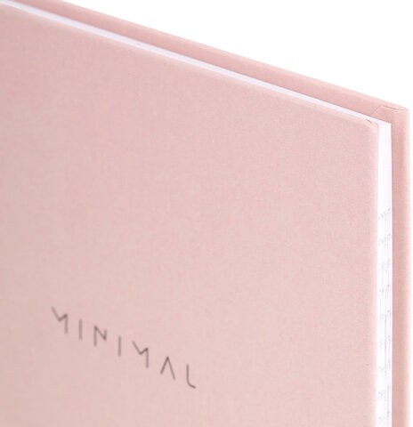 Блокнот А5 134х206 мм, 80 л., твёрдый, клетка, BRAUBERG "Minimal", розовый, 116441