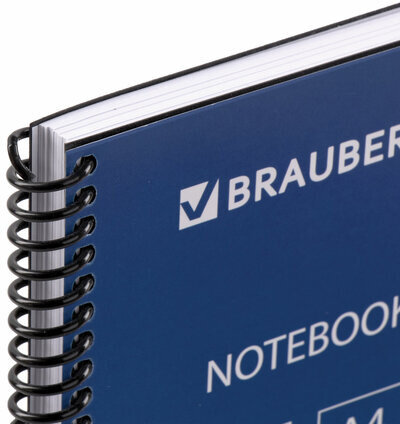 Тетрадь А4, 120 листов, BRAUBERG "Metropolis", спираль пластиковая, клетка, обложка пластик, ЧЕРНЫЙ, 403390