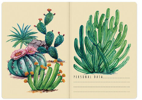 Блокнот МАЛЫЙ ФОРМАТ (80х126 мм) А6, 32 л., сшивка, клетка, BRUNO VISCONTI, Soft Touch, кремовый блок 70 г/м2, "КАКТУС", 7-32-001/10