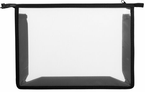 Папка для тетрадей А4 ПИФАГОР, пластик, молния сверху, прозрачная, черный, 272107