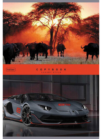 Тетрадь А4 80 л. HATBER скоба, клетка, глянцевая ламинация, "Luxury style" (3 вида в спайке), 80Т4лВ1