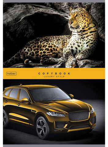 Тетрадь А4 80 л. HATBER скоба, клетка, глянцевая ламинация, "Luxury style" (3 вида в спайке), 80Т4лВ1