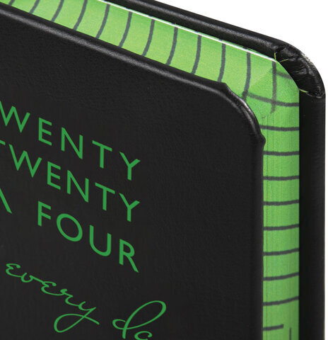 Ежедневник датированный 2024 А5 138x213 мм BRAUBERG "Chameleon", под кожу, черный/зеленый, 114926