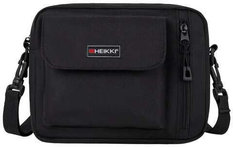 Сумка на плечо HEIKKI ATOM (ХЕЙКИ) два кармана, черная, 17х22х6 см, 272633