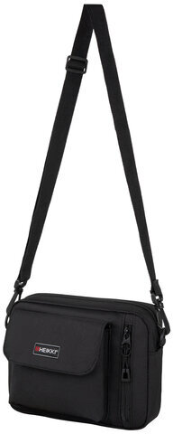 Сумка на плечо HEIKKI ATOM (ХЕЙКИ) два кармана, черная, 17х22х6 см, 272633