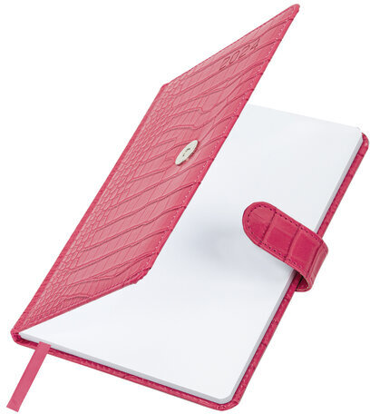 Еженедельник датированный 2024 А5 145х215 мм, BRAUBERG "Party", под кожу, коралловый, 115029