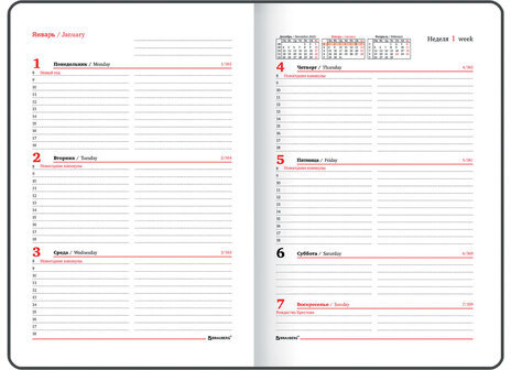 Еженедельник датированный 2024 А5 145х215 мм, BRAUBERG "Party", под кожу, коралловый, 115029