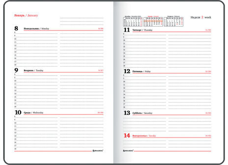 Еженедельник датированный 2024 А5 145х215 мм, BRAUBERG "Party", под кожу, коралловый, 115029