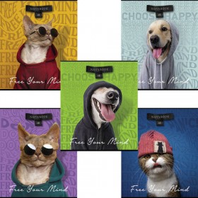 Тетрадь А5 48 л., ПЗБМ, скоба, клетка, конгрев, TWIN-лак, &quot;Свобода мысли&quot; (5 видов), 27575