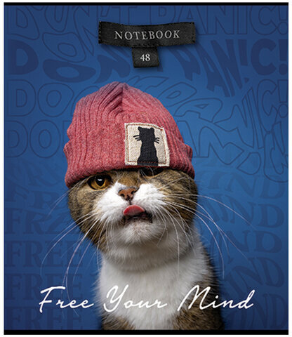 Тетрадь А5 48 л., ПЗБМ, скоба, клетка, конгрев, TWIN-лак, "Свобода мысли" (5 видов), 27575