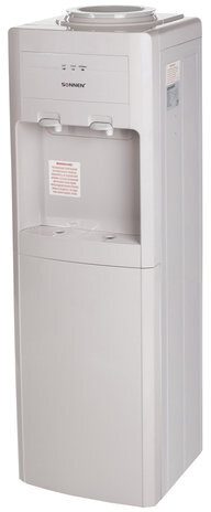Кулер для воды SONNEN FSE-02, напольный, НАГРЕВ/ОХЛАЖДЕНИЕ ЭЛЕКТРОННОЕ, шкаф, 2 крана, бежевый, 453977