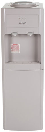 Кулер для воды SONNEN FSE-02, напольный, НАГРЕВ/ОХЛАЖДЕНИЕ ЭЛЕКТРОННОЕ, шкаф, 2 крана, бежевый, 453977