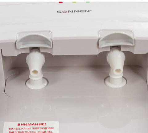 Кулер для воды SONNEN FSE-02, напольный, НАГРЕВ/ОХЛАЖДЕНИЕ ЭЛЕКТРОННОЕ, шкаф, 2 крана, бежевый, 453977