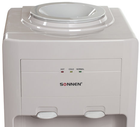 Кулер для воды SONNEN FSE-02, напольный, НАГРЕВ/ОХЛАЖДЕНИЕ ЭЛЕКТРОННОЕ, шкаф, 2 крана, бежевый, 453977