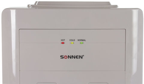Кулер для воды SONNEN FSE-02, напольный, НАГРЕВ/ОХЛАЖДЕНИЕ ЭЛЕКТРОННОЕ, шкаф, 2 крана, бежевый, 453977