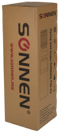 Кулер для воды SONNEN FSE-02, напольный, НАГРЕВ/ОХЛАЖДЕНИЕ ЭЛЕКТРОННОЕ, шкаф, 2 крана, бежевый, 453977