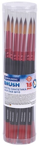 Кисть синтетика, круглая № 10, BRAUBERG PREMIUM, 201009