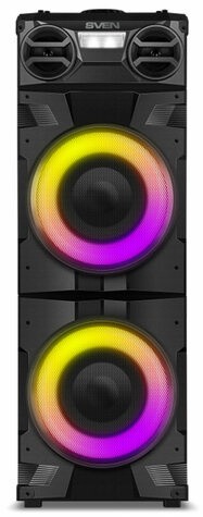 Колонка портативная SVEN PS-1900, 1000 Вт, TWS, Bluetooth, FM, USB, LED-дисплей, черная, SV-022037