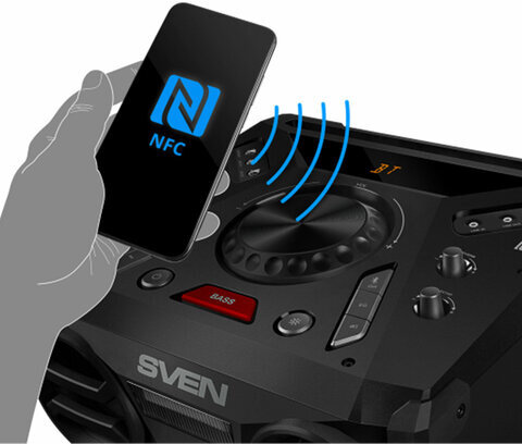 Колонка портативная SVEN PS-1900, 1000 Вт, TWS, Bluetooth, FM, USB, LED-дисплей, черная, SV-022037