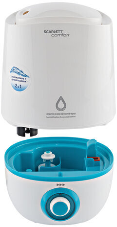 Увлажнитель SCARLETT SC-AH986M16, объем бака 2,3 л, 23 Вт, арома-контейнер, белый