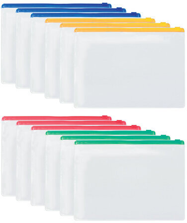 Папка-конверт СУПЕР КОМПЛЕКТ на молнии, 12 штук, А4 (335х238 мм), BRAUBERG, 271346