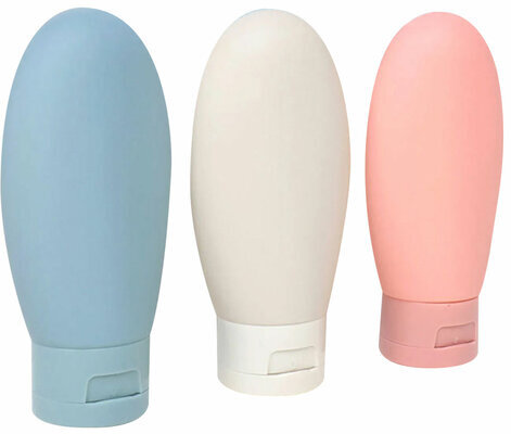 Дорожный набор флаконов в косметичке с наклейками, 3х60 мл, 3 цвета, DASWERK, 609297