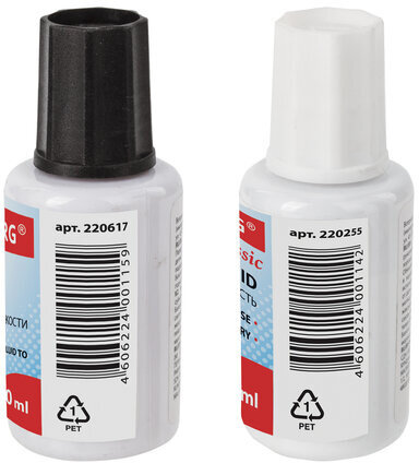 Корректирующий набор BRAUBERG, КОРРЕКТИРУЮЩАЯ ЖИДКОСТЬ + РАЗБАВИТЕЛЬ, 20+20 мл, 220454