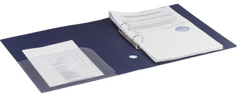 Папка на 2 кольцах BRAUBERG "Диагональ", 40 мм, темно-синяя, до 300 листов, 0,9 мм, 221348