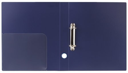 Папка на 2 кольцах BRAUBERG "Диагональ", 40 мм, темно-синяя, до 300 листов, 0,9 мм, 221348