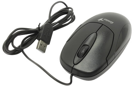 Мышь проводная оптическая GENIUS XScroll V3, USB, 2 кнопки + 1 колесо-кнопка, чёрный, 31010233100