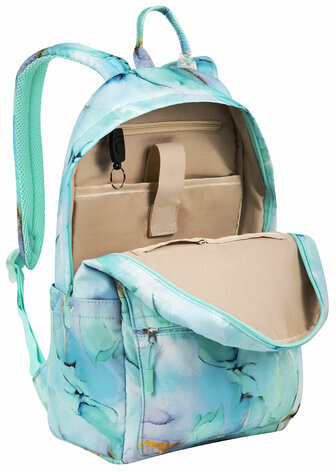 Рюкзак BRAUBERG DREAM универсальный с карманом для ноутбука, эргономичный, "Mint marble", 42х26х14 см, 271676