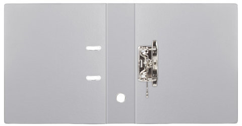 Папка-регистратор BRAUBERG с двухсторонним покрытием из ПВХ, 70 мм, серая, 222656