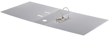 Папка-регистратор BRAUBERG с двухсторонним покрытием из ПВХ, 70 мм, серая, 222656