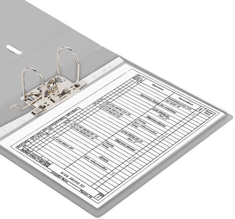 Папка-регистратор BRAUBERG с двухсторонним покрытием из ПВХ, 70 мм, серая, 222656