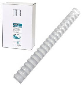 Пружины пластиковые для переплета, КОМПЛЕКТ 50 шт., 32 мм (для сшивания 241-280 л.), белые, FELLOWES, FS-53490