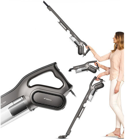 Пылесос вертикальный DEERMA DX700S, 2 в 1, потребляемая мощность 600 Вт, контейнер 0,8 л, черный