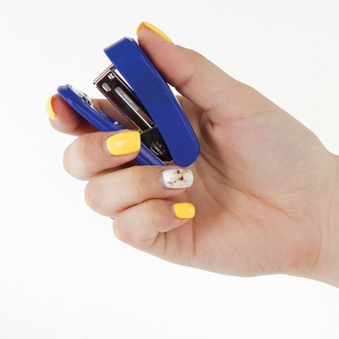 Степлер №24/6, 26/6 МИНИ BRAUBERG "Standard", до 25 листов, с антистеплером, синий, 226850