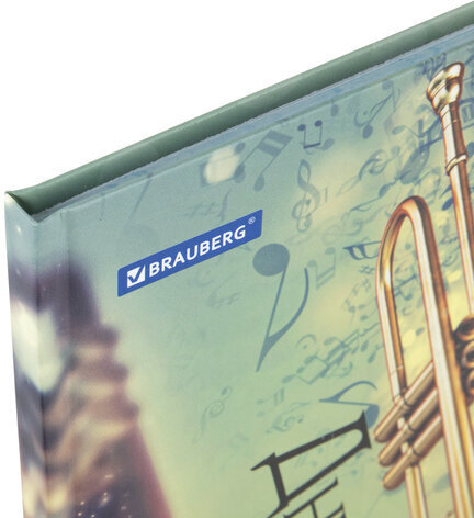 Дневник для музыкальной школы 140х210 мм, 48 л., твердый, BRAUBERG, выборочный лак, справочный материал, "Корнет", 104977