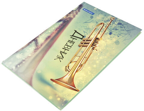 Дневник для музыкальной школы 140х210 мм, 48 л., твердый, BRAUBERG, выборочный лак, справочный материал, "Корнет", 104977