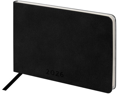 Еженедельник датированный 2026 МАЛЫЙ ФОРМАТ 105х160 мм, А6, BRAUBERG "Unique", черный, 117208