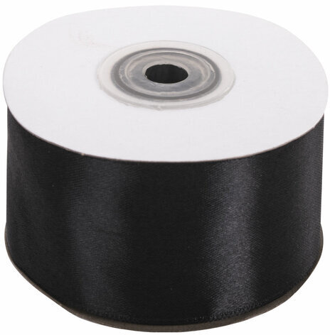 Лента атласная ширина 50 мм, длина 23 м, черная, BRAUBERG, 591520