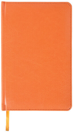 Ежедневник недатированный А5 138х213 мм BRAUBERG "Rainbow" под кожу, 136 л., оранжевый, 111668